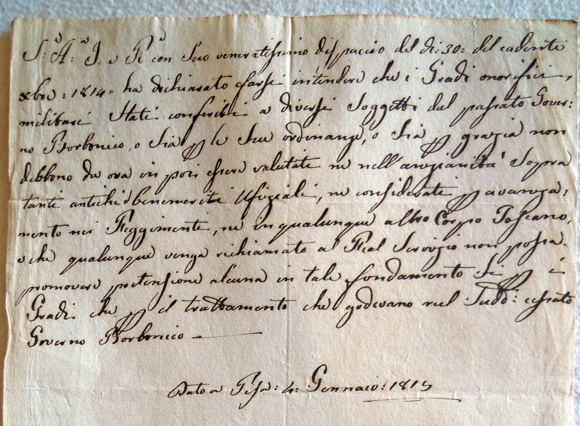Maria Luisa di Borbone suo decreto